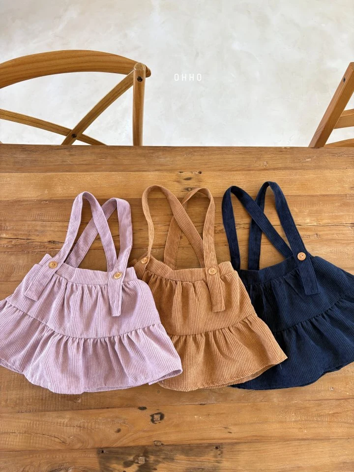 Ohho - Korean Children Fashion - #Kfashion4kids - Pepper Shirring Strap Skirt