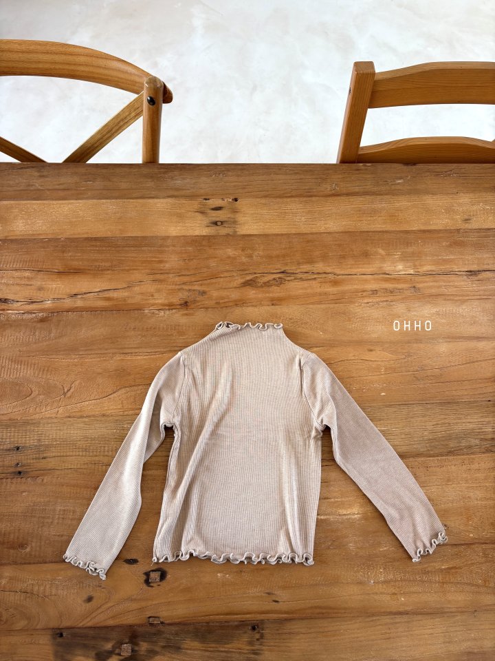 Ohho - Korean Children Fashion - #childrensboutique - Dove Ribbed Half Neck Tee - 3