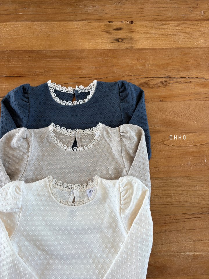 Ohho - Korean Children Fashion - #childrensboutique - Prom Lace Puff Tee - 2