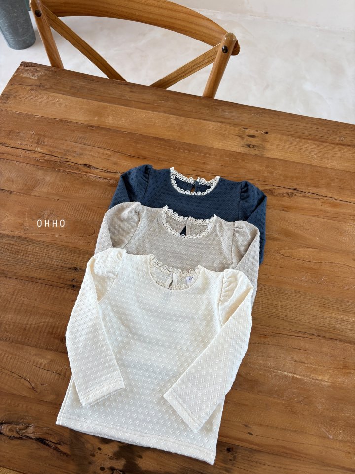 Ohho - Korean Children Fashion - #designkidswear - Prom Lace Puff Tee - 3