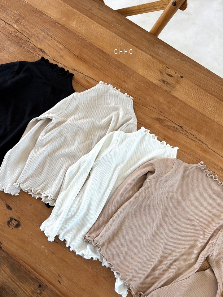Ohho - Korean Children Fashion - #discoveringself - Dove Ribbed Half Neck Tee - 5