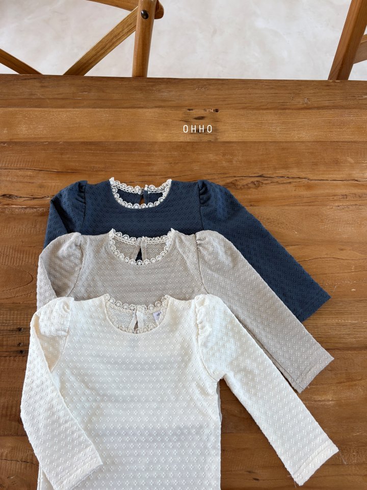 Ohho - Korean Children Fashion - #designkidswear - Prom Lace Puff Tee - 4