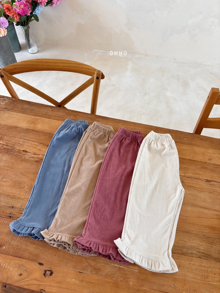Ohho - Korean Children Fashion - #kidsshorts - Soft Corduroy Frill Pants - 2