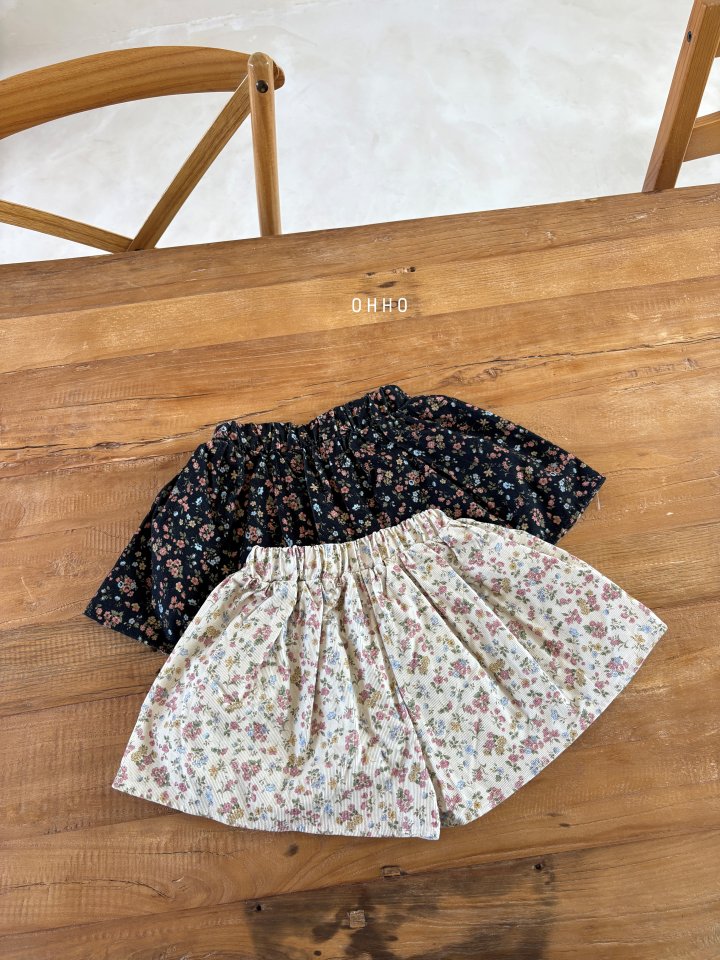Ohho - Korean Children Fashion - #kidzfashiontrend - Floral Skirt