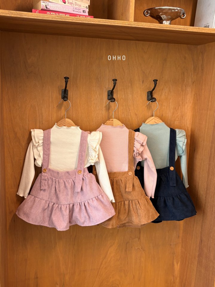 Ohho - Korean Children Fashion - #littlefashionista - Pepper Shirring Strap Skirt - 2