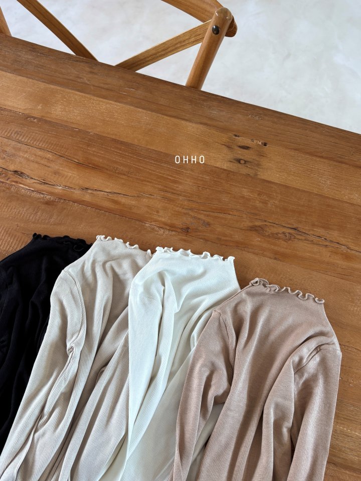 Ohho - Korean Children Fashion - #magicofchildhood - Dove Ribbed Half Neck Tee - 12