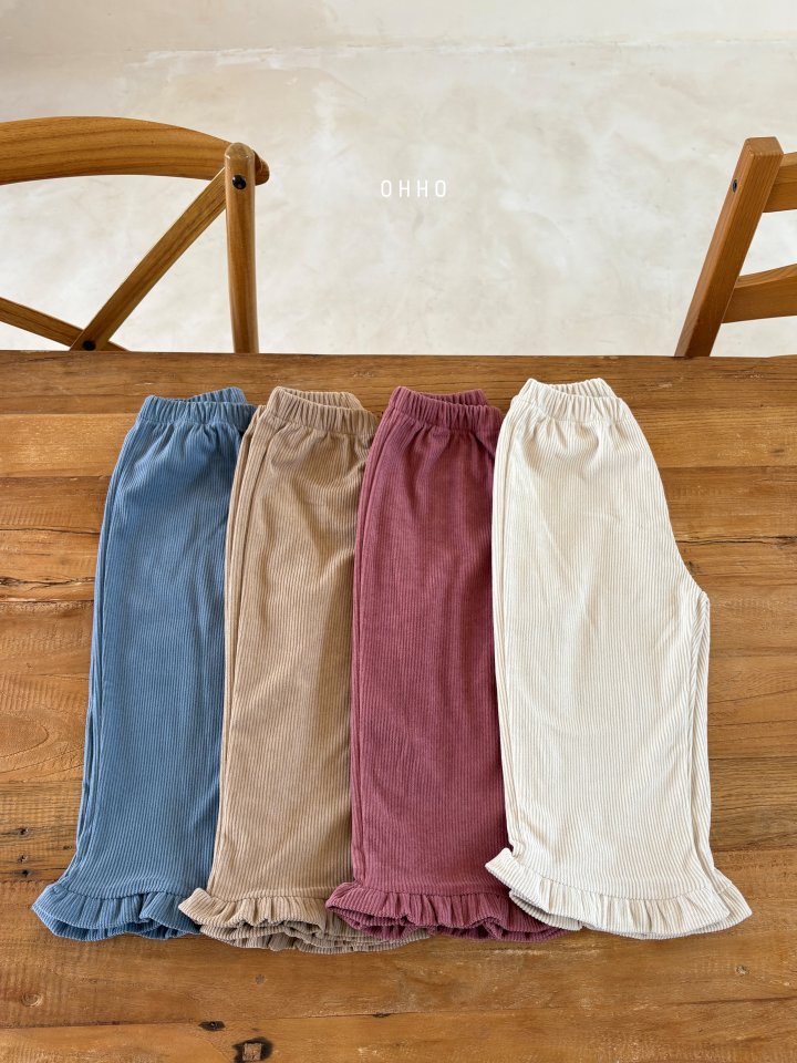 Ohho - Korean Children Fashion - #prettylittlegirls - Soft Corduroy Frill Pants - 9