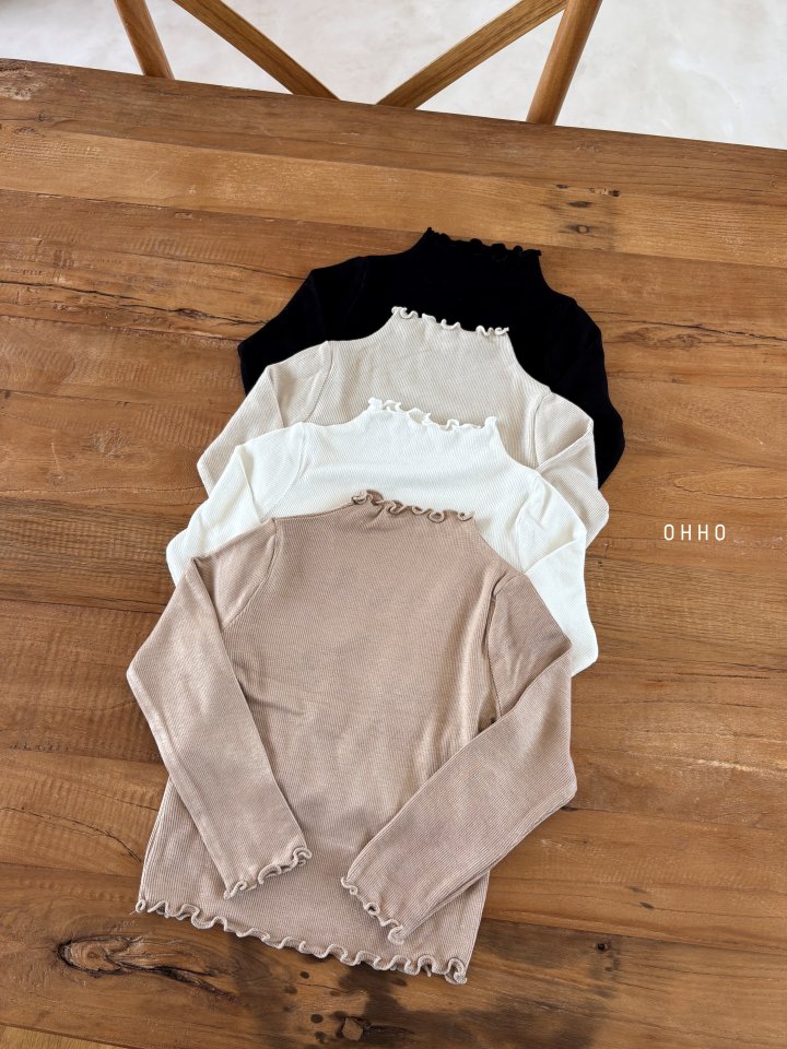 Ohho - Korean Children Fashion - #stylishchildhood - Dove Ribbed Half Neck Tee