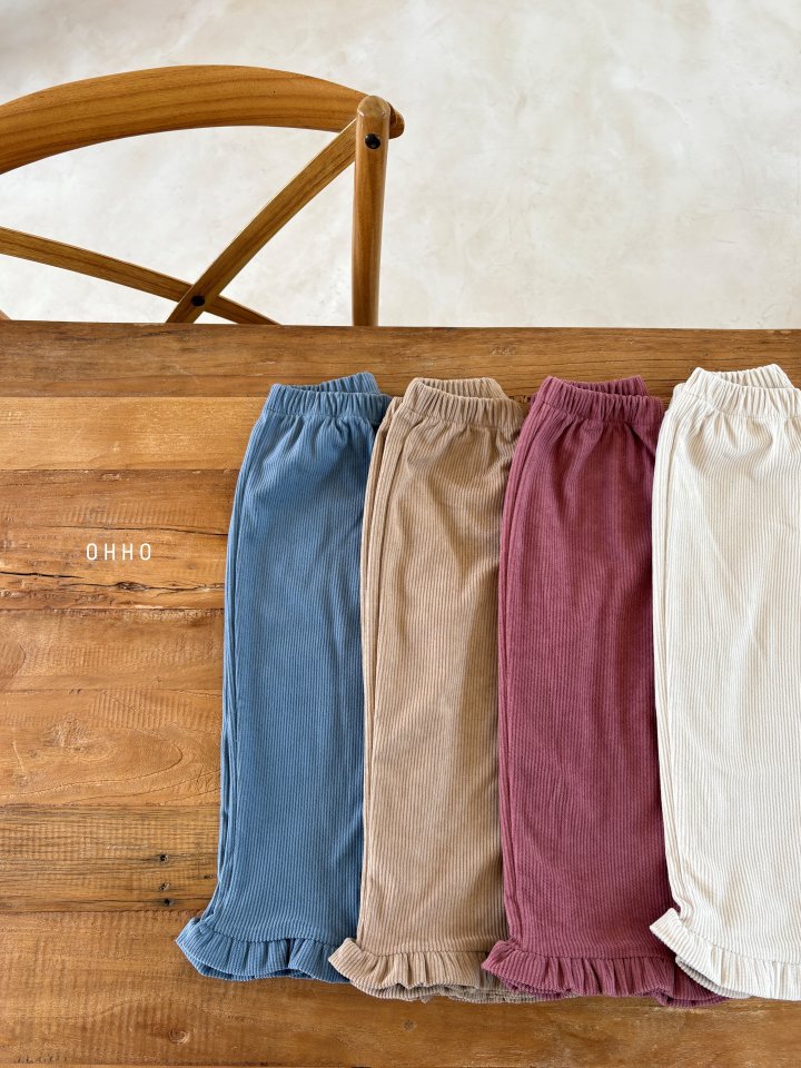 Ohho - Korean Children Fashion - #todddlerfashion - Soft Corduroy Frill Pants - 10