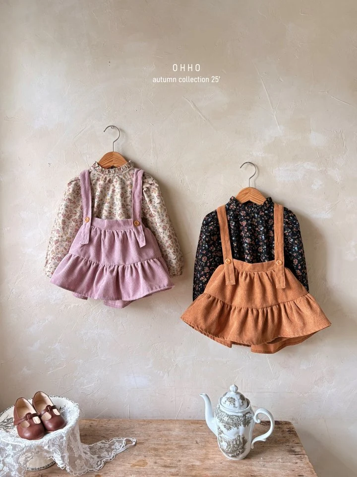 Ohho - Korean Children Fashion - #toddlerclothing - Floral Blouse - 12