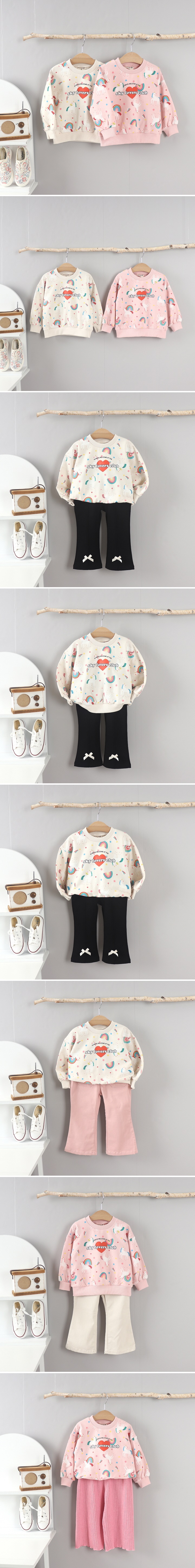 Olive denim - Korean Children Fashion - #Kfashion4kids - Heart Unicorn Tee