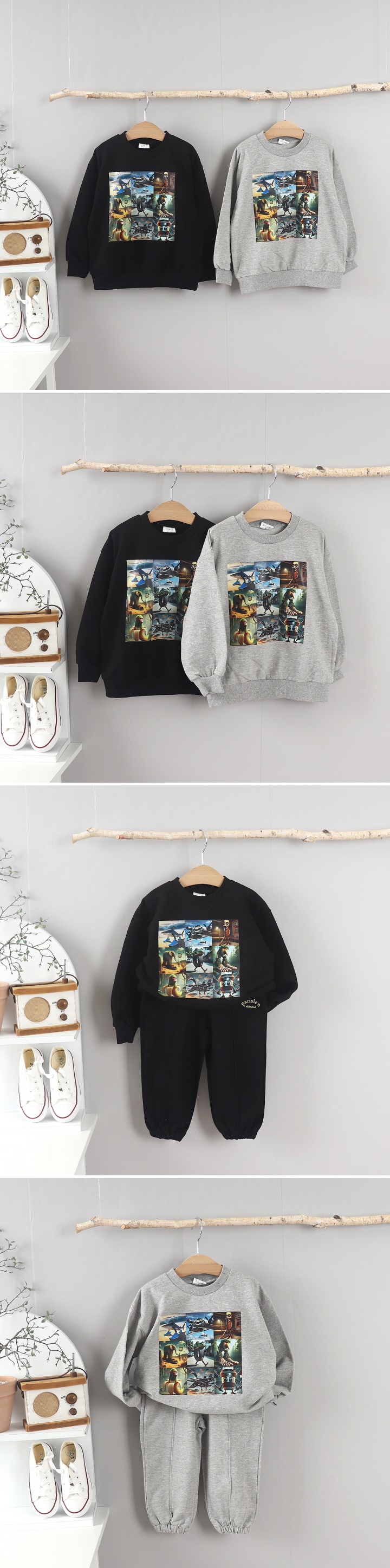 Olive denim - Korean Children Fashion - #childofig - Italian Brain Square Mix Tee