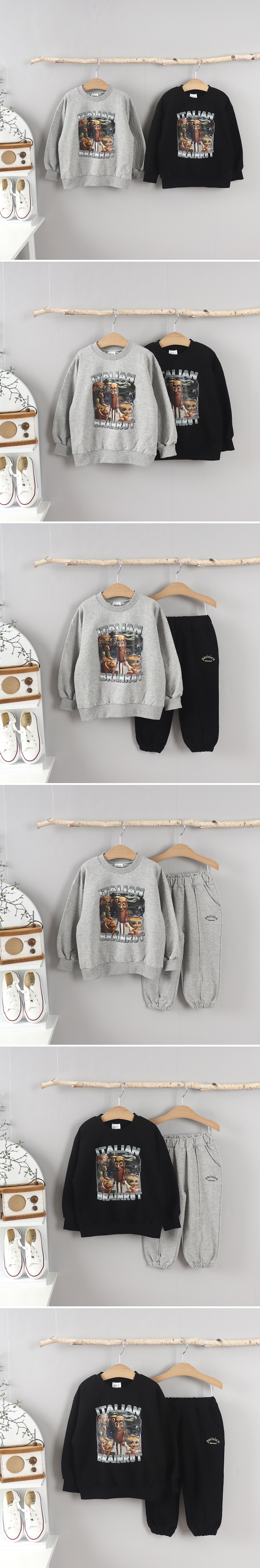 Olive denim - Korean Children Fashion - #childofig - Italian Brain Bat Tee