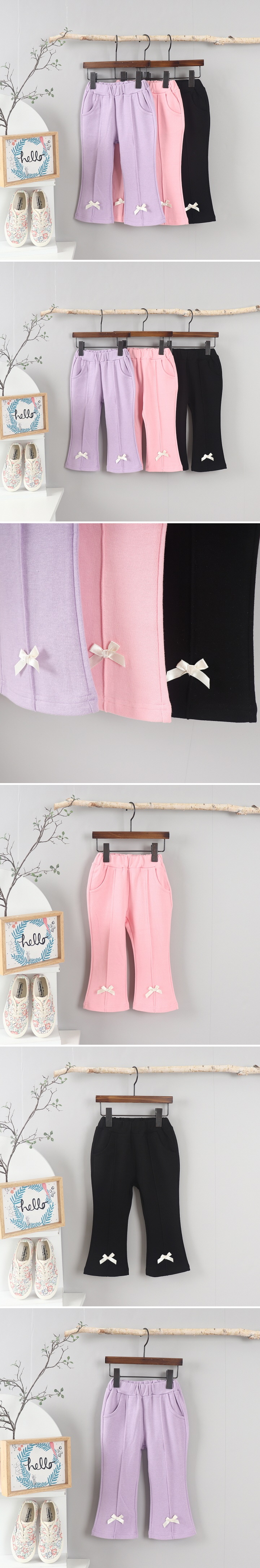 Olive denim - Korean Children Fashion - #designkidswear - Ribbon Pintuck Bootcut Pants