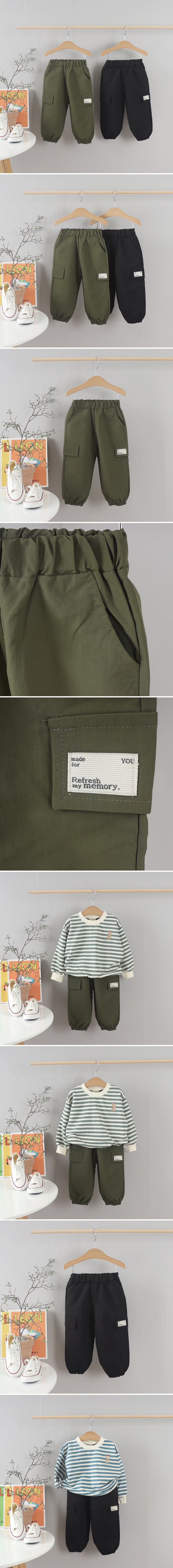 Olive denim - Korean Children Fashion - #minifashionista - Windproof Pants