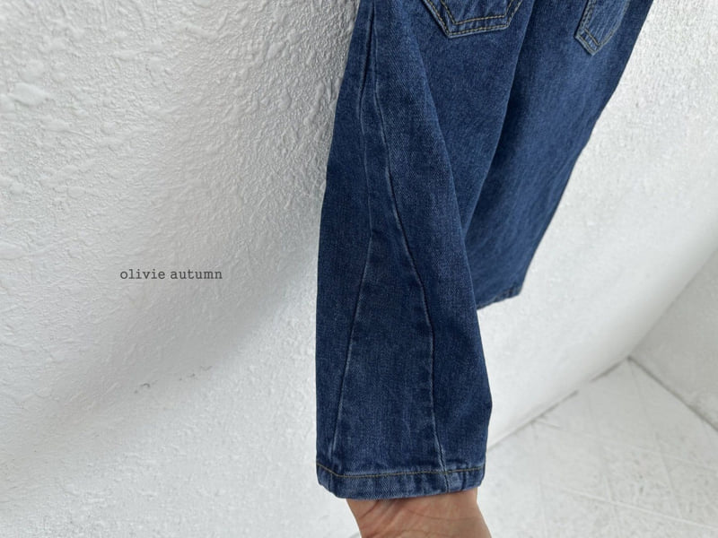 Olivie - Korean Children Fashion - #fashionkids - Diagonal Jeans - 6