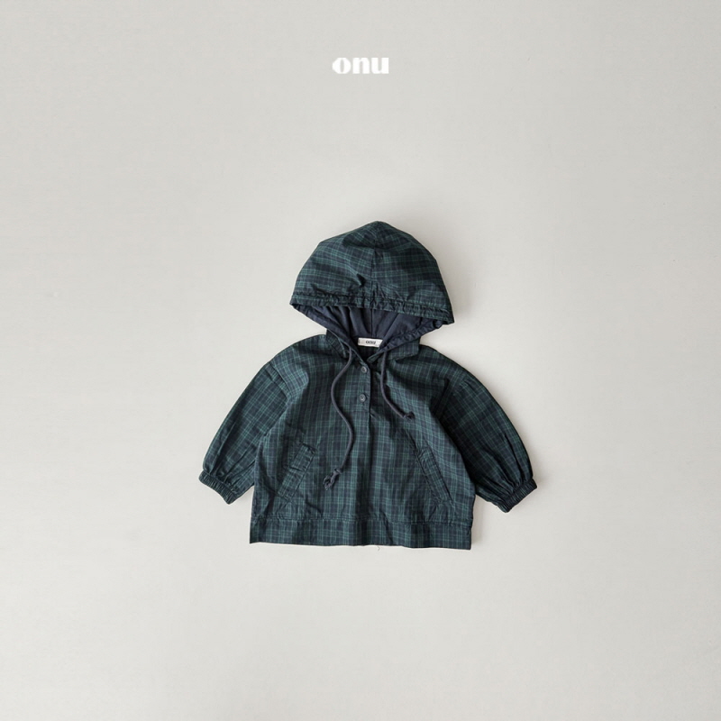 Onu - Korean Children Fashion - #kidzfashiontrend - Check Hoodie Anorak - 4