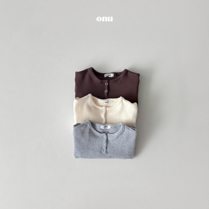 Onu - Korean Children Fashion - #childofig - Waffle Button Tee - 3