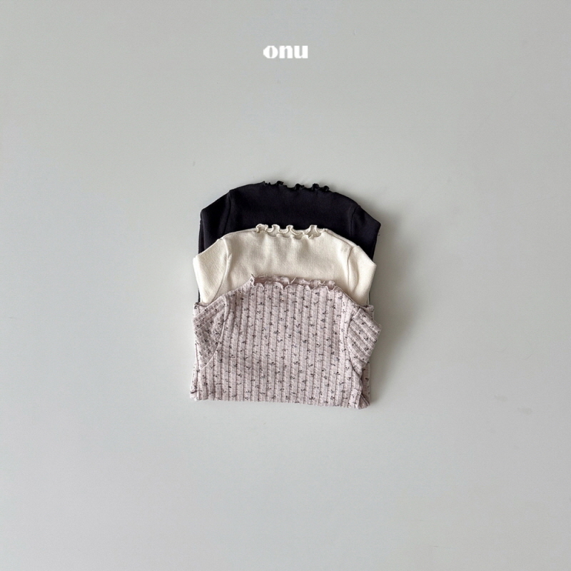 Onu - Korean Children Fashion - #designkidswear - Cream Ribbed Tee - 3