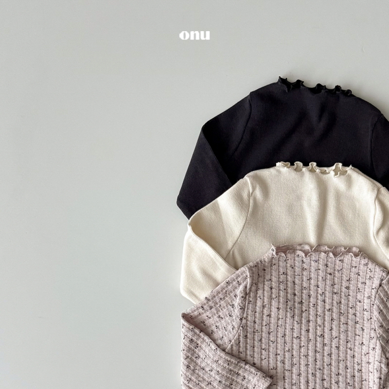 Onu - Korean Children Fashion - #designkidswear - Cream Ribbed Tee - 4