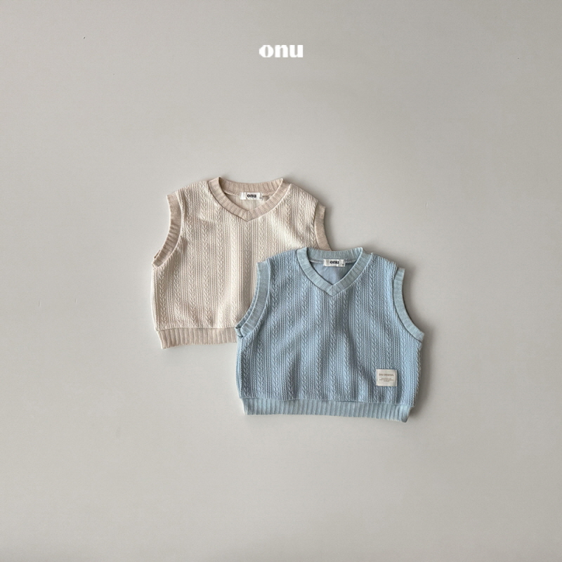 Onu - Korean Children Fashion - #discoveringself - Cable Knit Vest