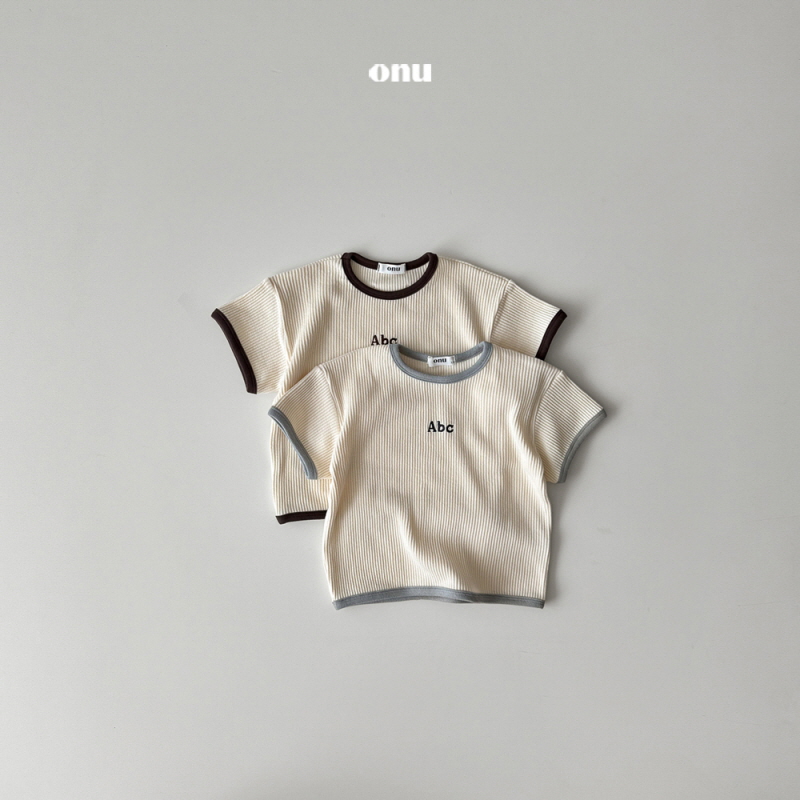 Onu - Korean Children Fashion - #fashionkids - Triangle Ribbed Short Sleeve Tee