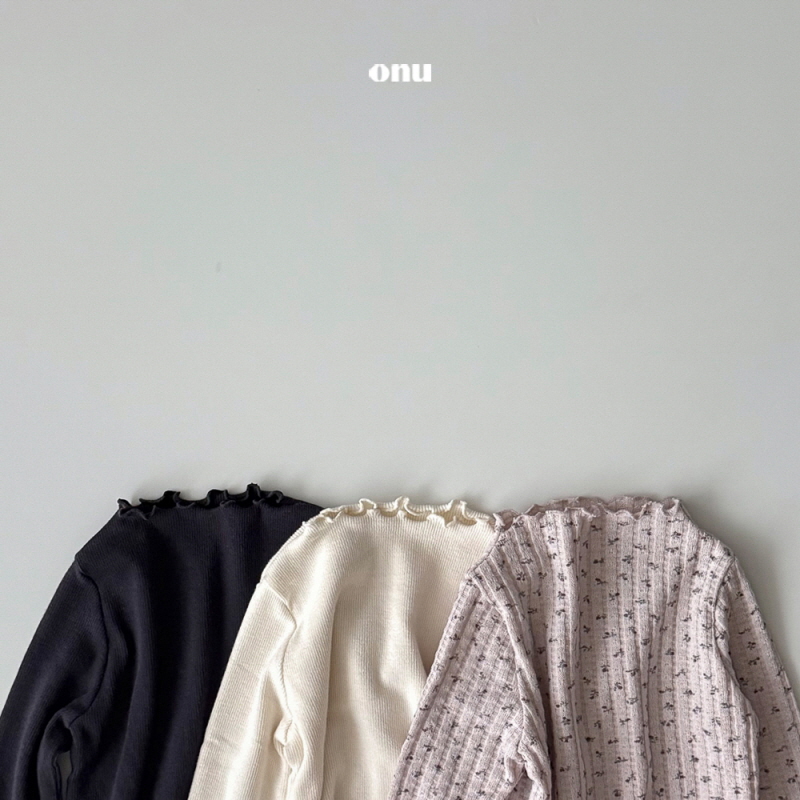 Onu - Korean Children Fashion - #fashionkids - Cream Ribbed Tee - 5