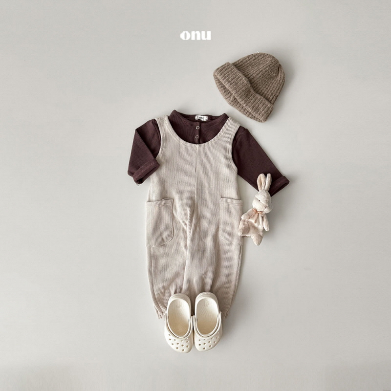 Onu - Korean Children Fashion - #fashionkids - Waffle Button Tee - 7