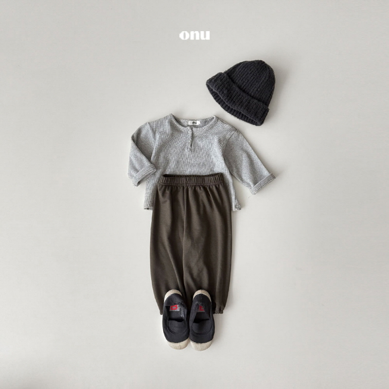 Onu - Korean Children Fashion - #kidsshorts - Waffle Button Tee - 8