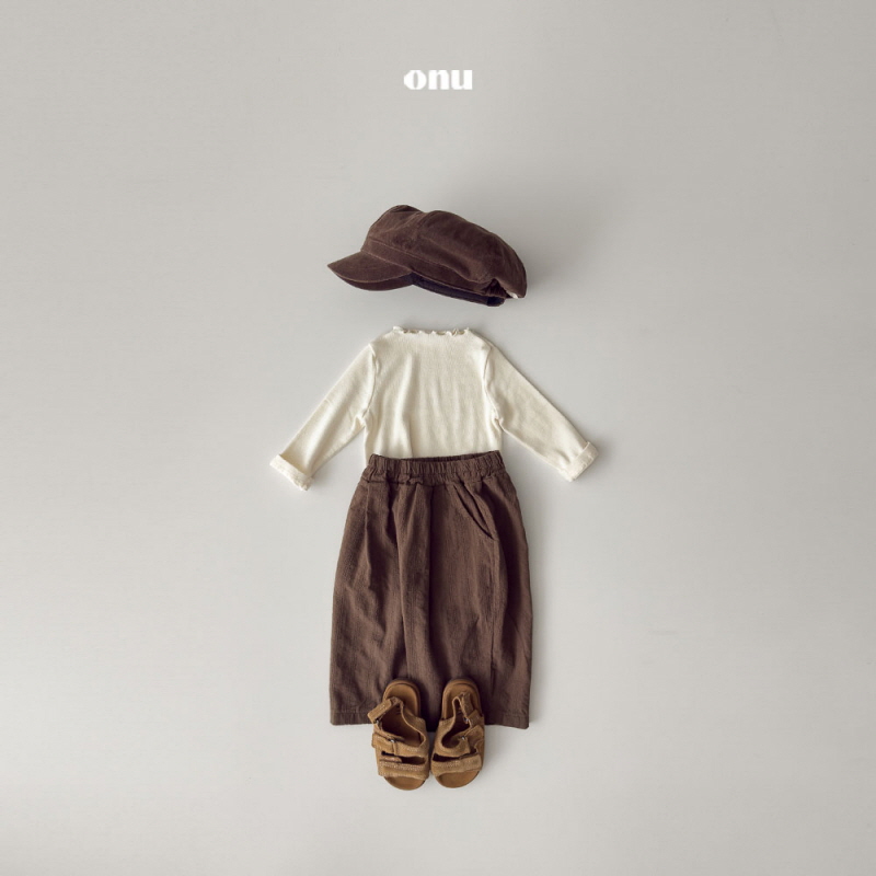 Onu - Korean Children Fashion - #kidsstore - Cream Ribbed Tee - 7