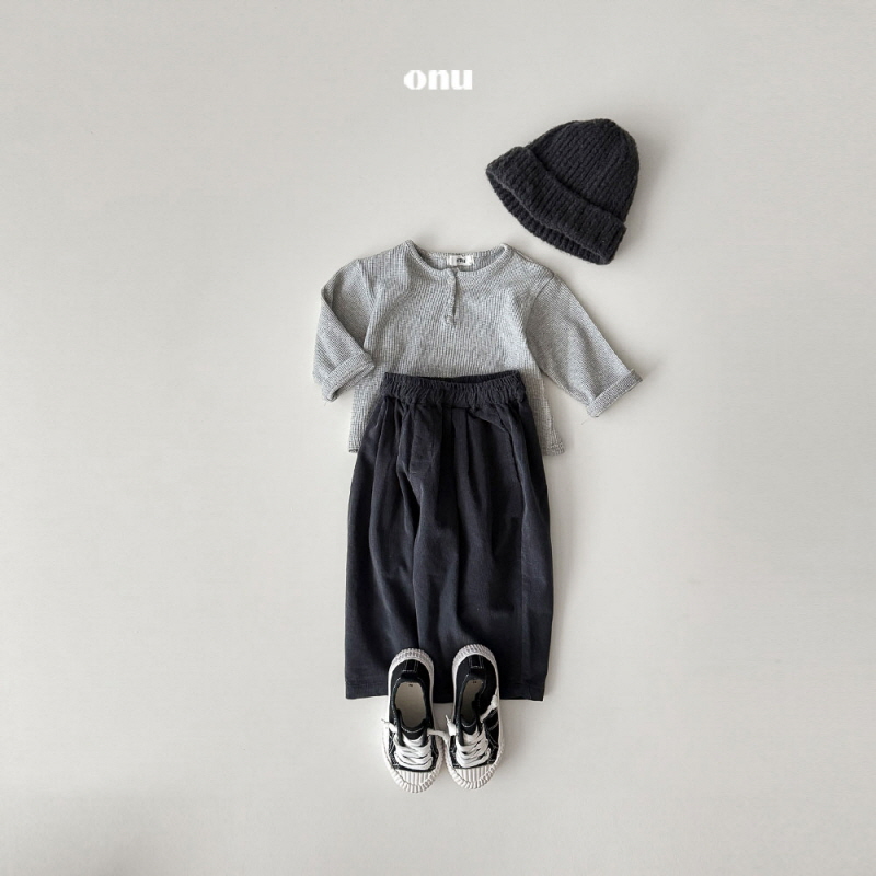 Onu - Korean Children Fashion - #kidsstore - Waffle Button Tee - 9