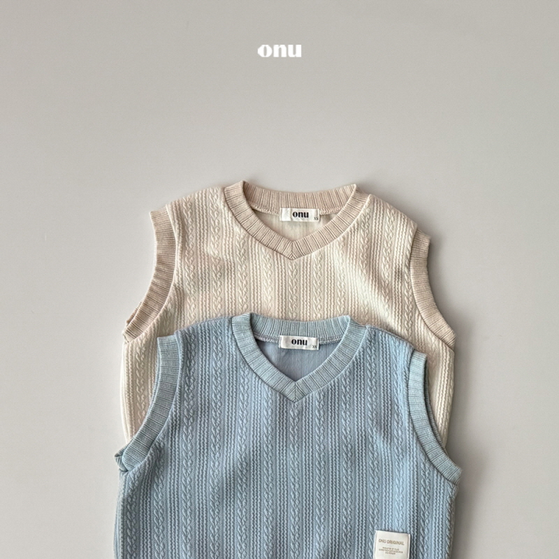 Onu - Korean Children Fashion - #kidsshorts - Cable Knit Vest - 4