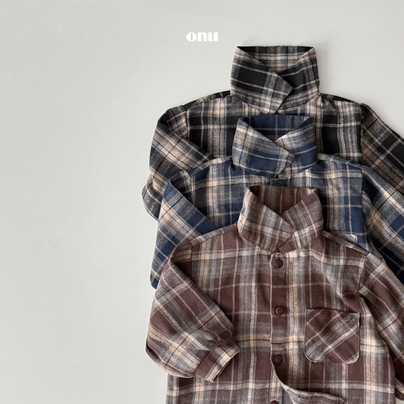 Onu - Korean Children Fashion - #kidzfashiontrend - Autumn Check Shirt - 3