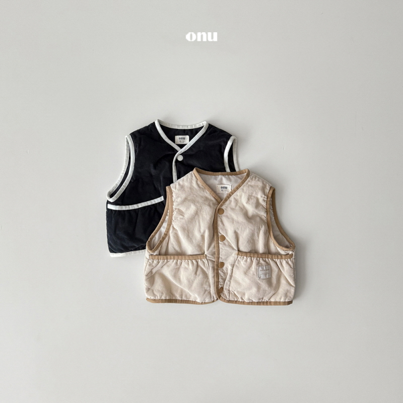 Onu - Korean Children Fashion - #kidzfashiontrend - Peach Quilted Vest