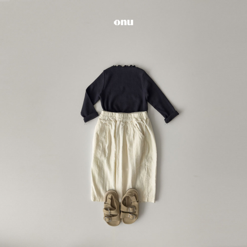 Onu - Korean Children Fashion - #kidzfashiontrend - Cream Ribbed Tee - 8