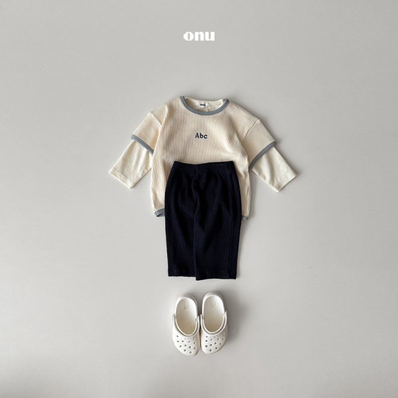 Onu - Korean Children Fashion - #kidzfashiontrend - Triangle Ribbed Pants - 5