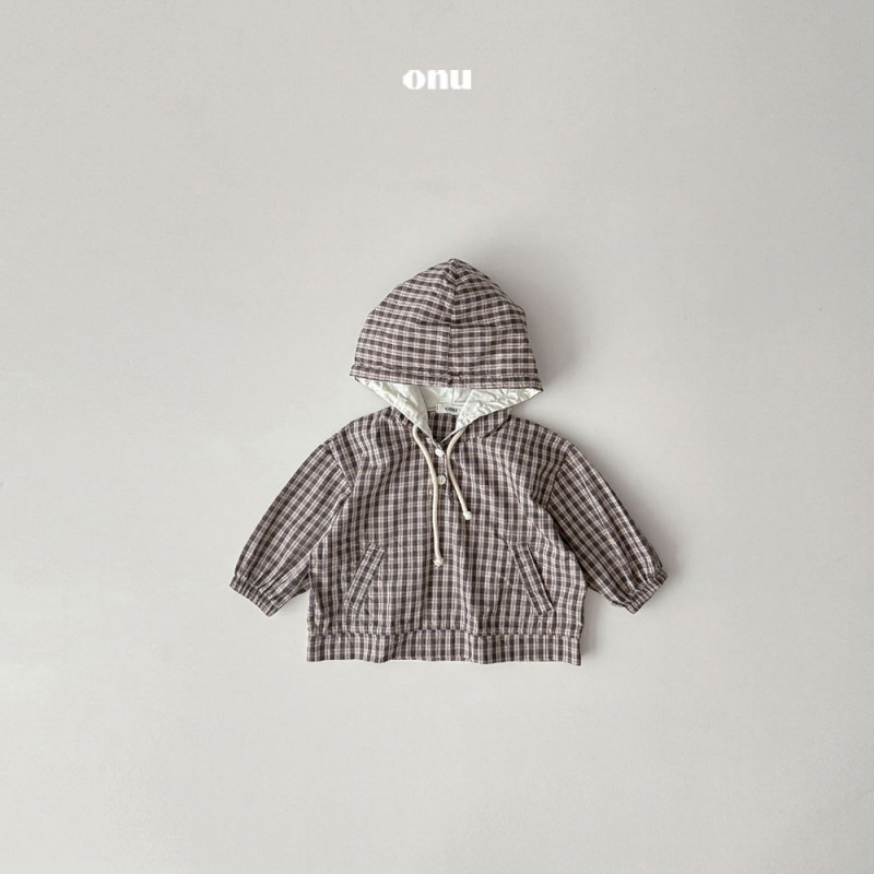 Onu - Korean Children Fashion - #kidzfashiontrend - Check Hoodie Anorak - 3