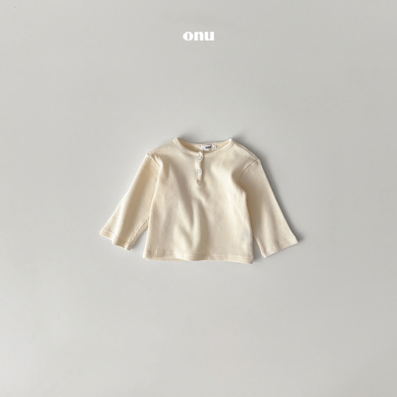 Onu - Korean Children Fashion - #littlefashionista - Waffle Button Tee - 12