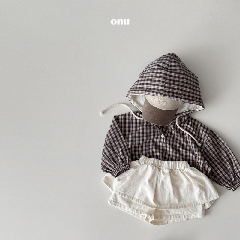 Onu - Korean Children Fashion - #prettylittlegirls - Check Hoodie Anorak - 8