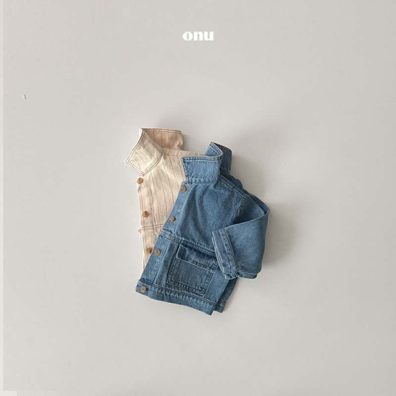 Onu - Korean Children Fashion - #toddlerclothing - Vintage Denim Jacket - 4