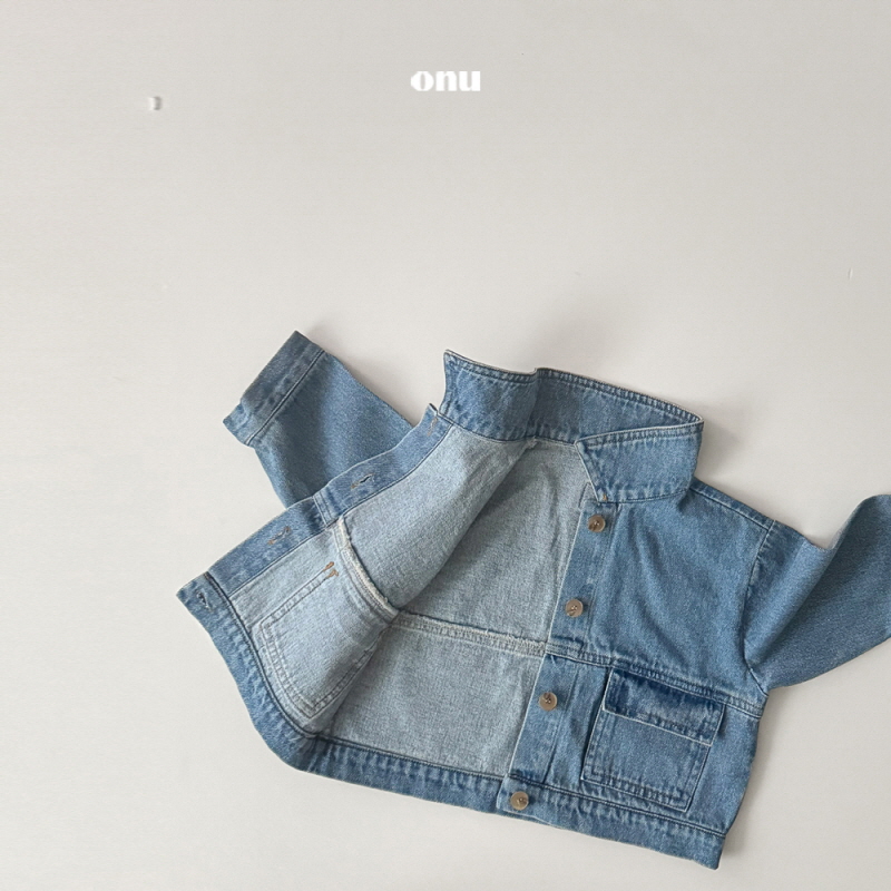 Onu - Korean Children Fashion - #toddlerclothing - Vintage Denim Jacket - 3