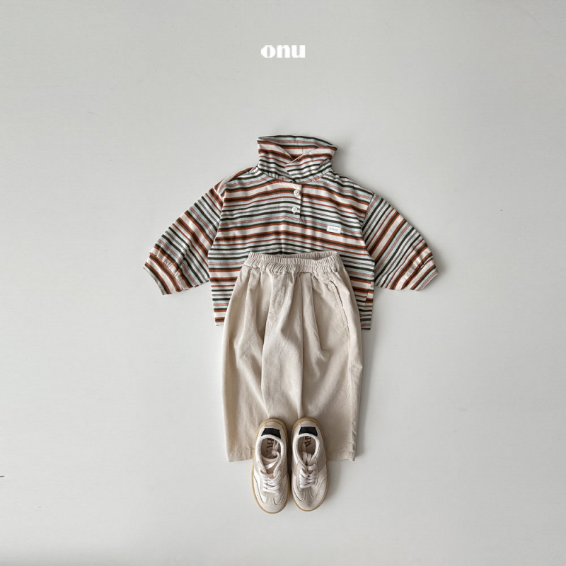 Onu - Korean Children Fashion - #toddlerclothing - Multi Knit Collar Tee - 8
