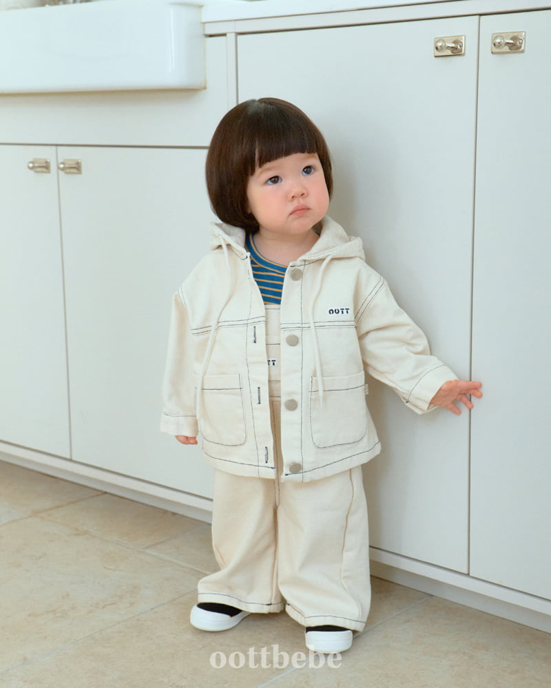 Oott Bebe - Korean Baby Fashion - #babyboutique - Moby Hooded Denim Jacket - 2