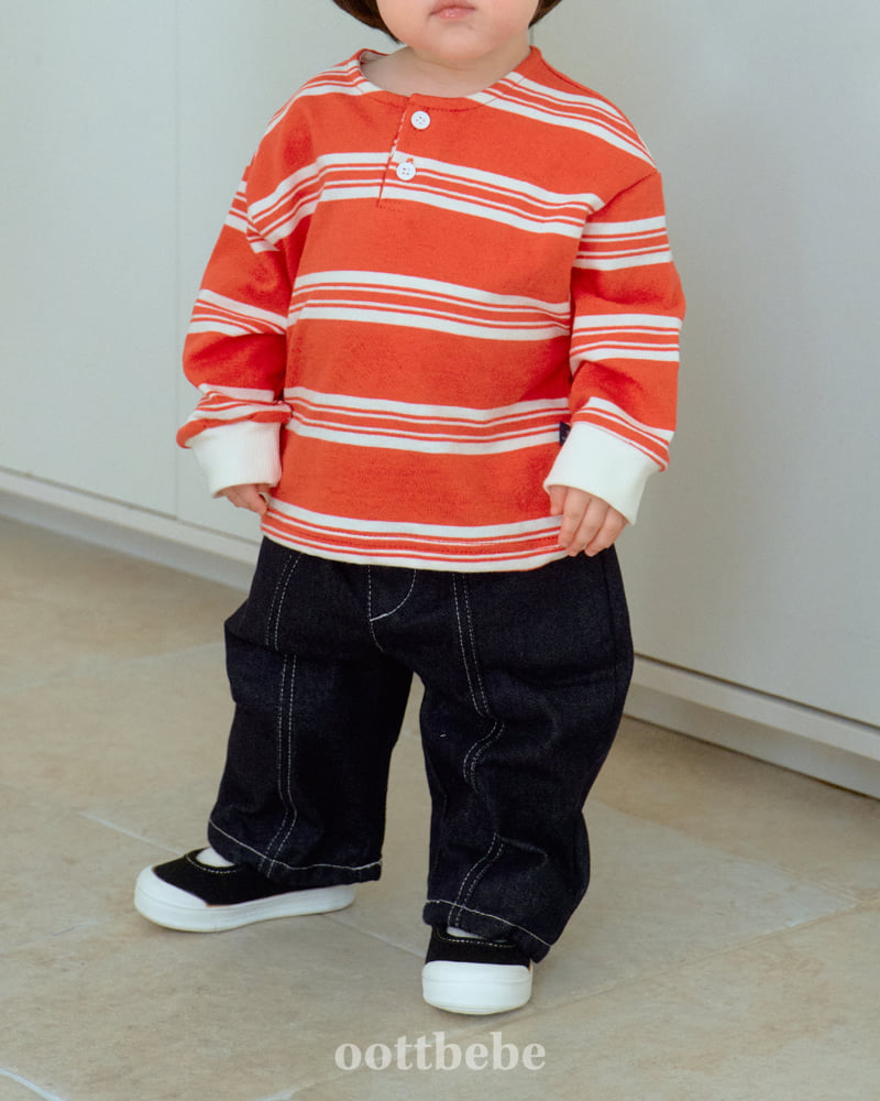 Oott Bebe - Korean Baby Fashion - #babyboutique - Mini Striped Sweatshirt - 7