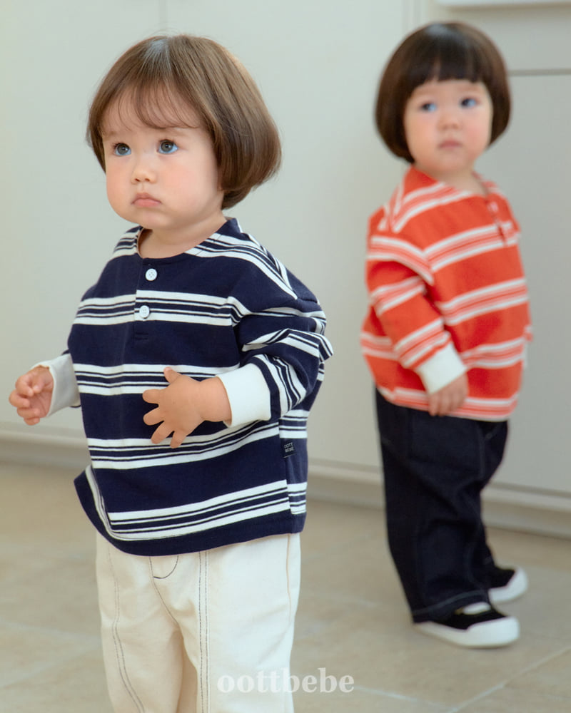 Oott Bebe - Korean Baby Fashion - #babyboutique - Mini Striped Sweatshirt - 8