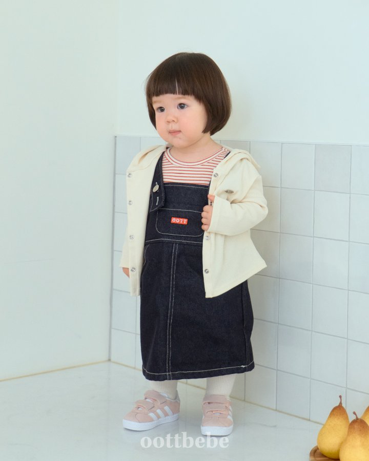 Oott Bebe - Korean Baby Fashion - #onlinebabyshop - Olive Cardigan Set (set of 2) - 4