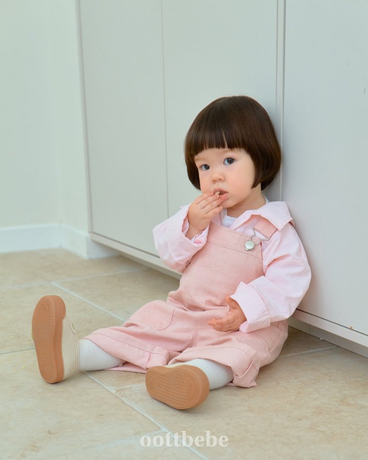 Oott Bebe - Korean Baby Fashion - #babyboutique - Grain Washed Overalls - 3
