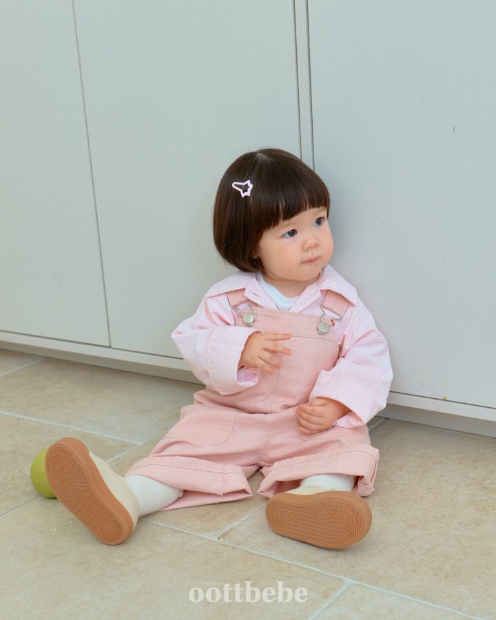 Oott Bebe - Korean Baby Fashion - #babyboutique - Grain Washed Overalls - 4