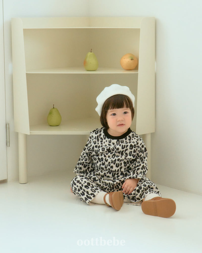 Oott Bebe - Korean Baby Fashion - #babyboutique - Leopard Pleated Set - 7