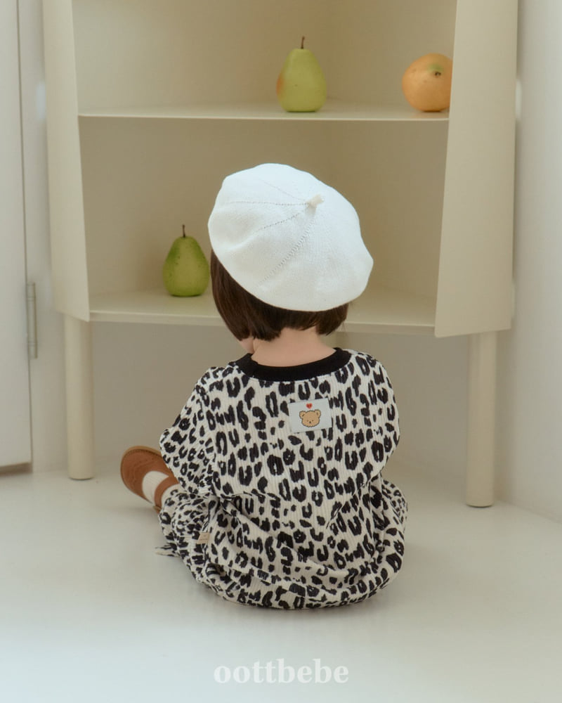 Oott Bebe - Korean Baby Fashion - #babyboutique - Leopard Pleated Set - 8